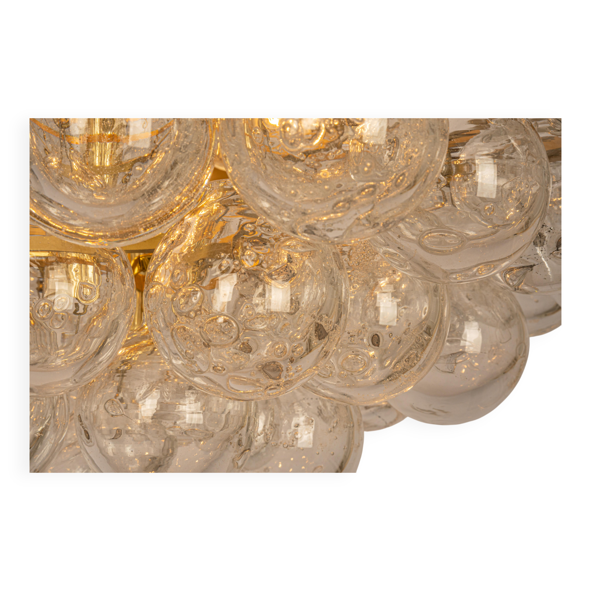 Extra-large glass Tulip chandelier by Kaiser, Germany, 1960s.