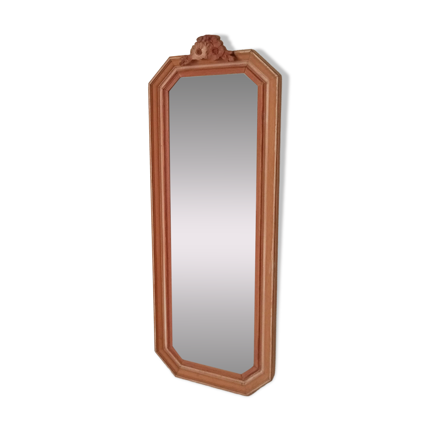 Miroir vintage octogonale avec fronton