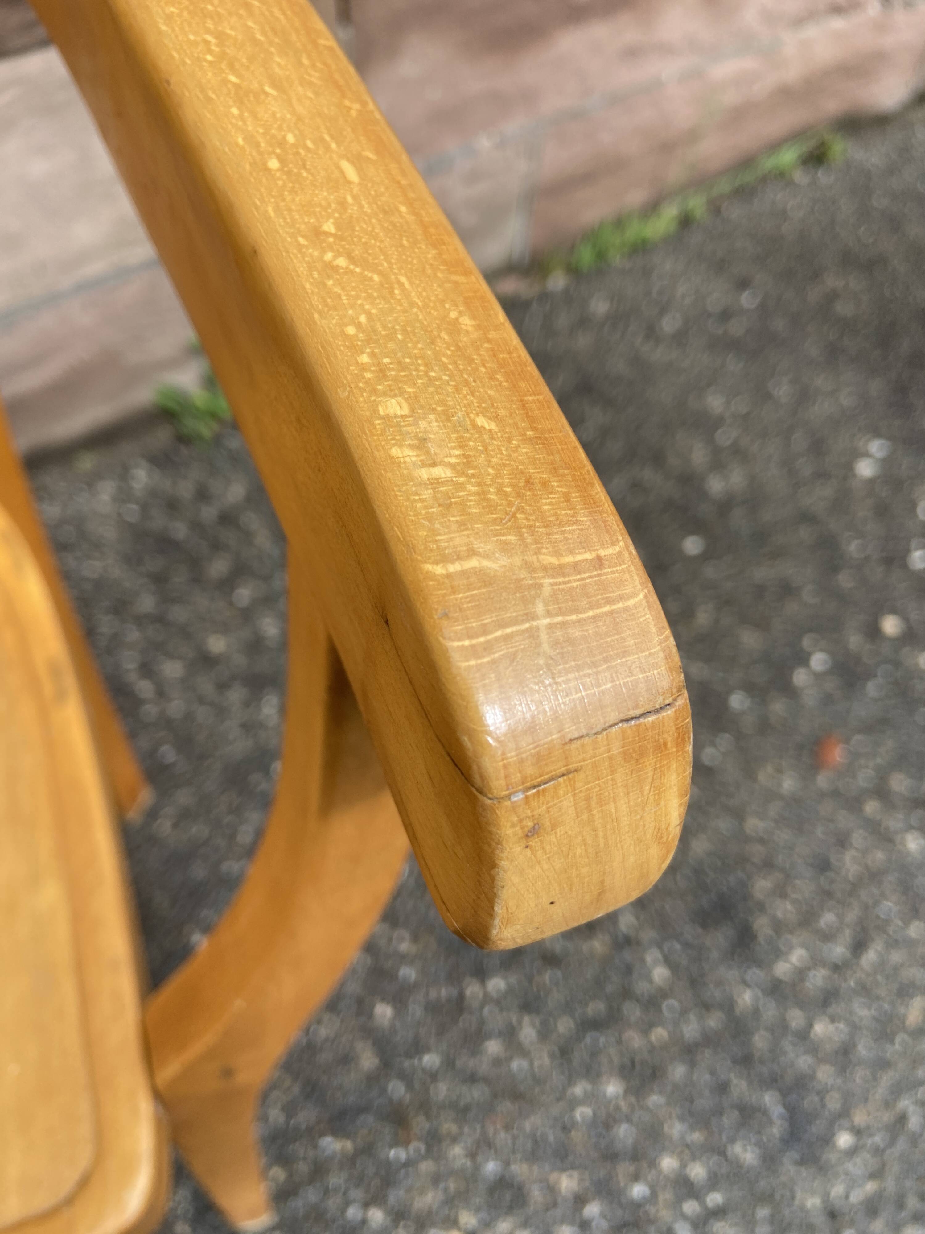 Viennese curved wood desk chair style fischel thonet 1950