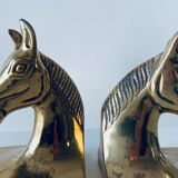 Pair of brass horse book set