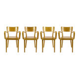Set of 4 wooden dining chairs, 1960s