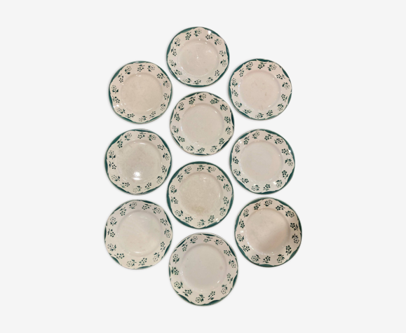 Lot 10 assiettes Digoin Sarreguemines modèle Avila