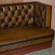 Restored and hand-dyed leather Chesterfield sofa