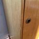 Large vintage Scandinavian wardrobe with two sliding doors.