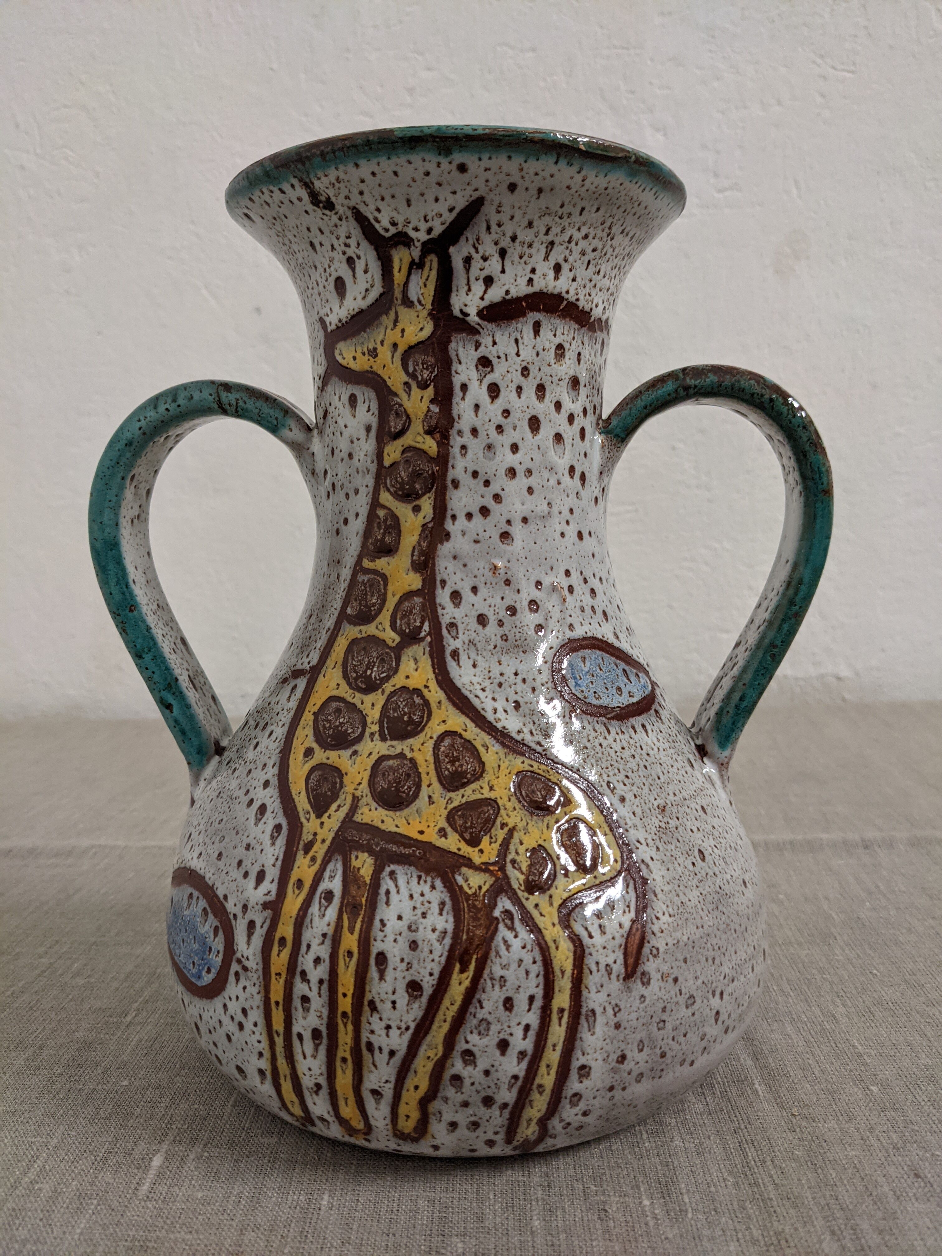 Zoomorphic ceramic vase Vallauris 50s