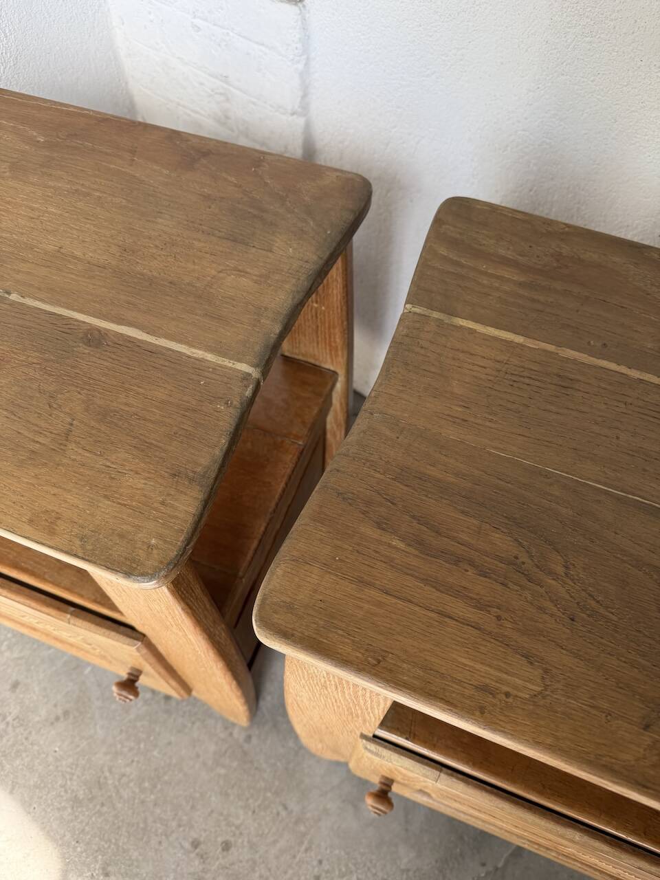 Pair of oak bedside tables 1950