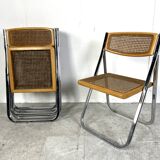 Vintage rattan folding chairs, 1970s - set of 4