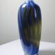 Vintage smoked glass vase lined with opaline, Murano bubble.