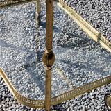 Rolling service of the 50s and 60s in gilded brass double glass trays