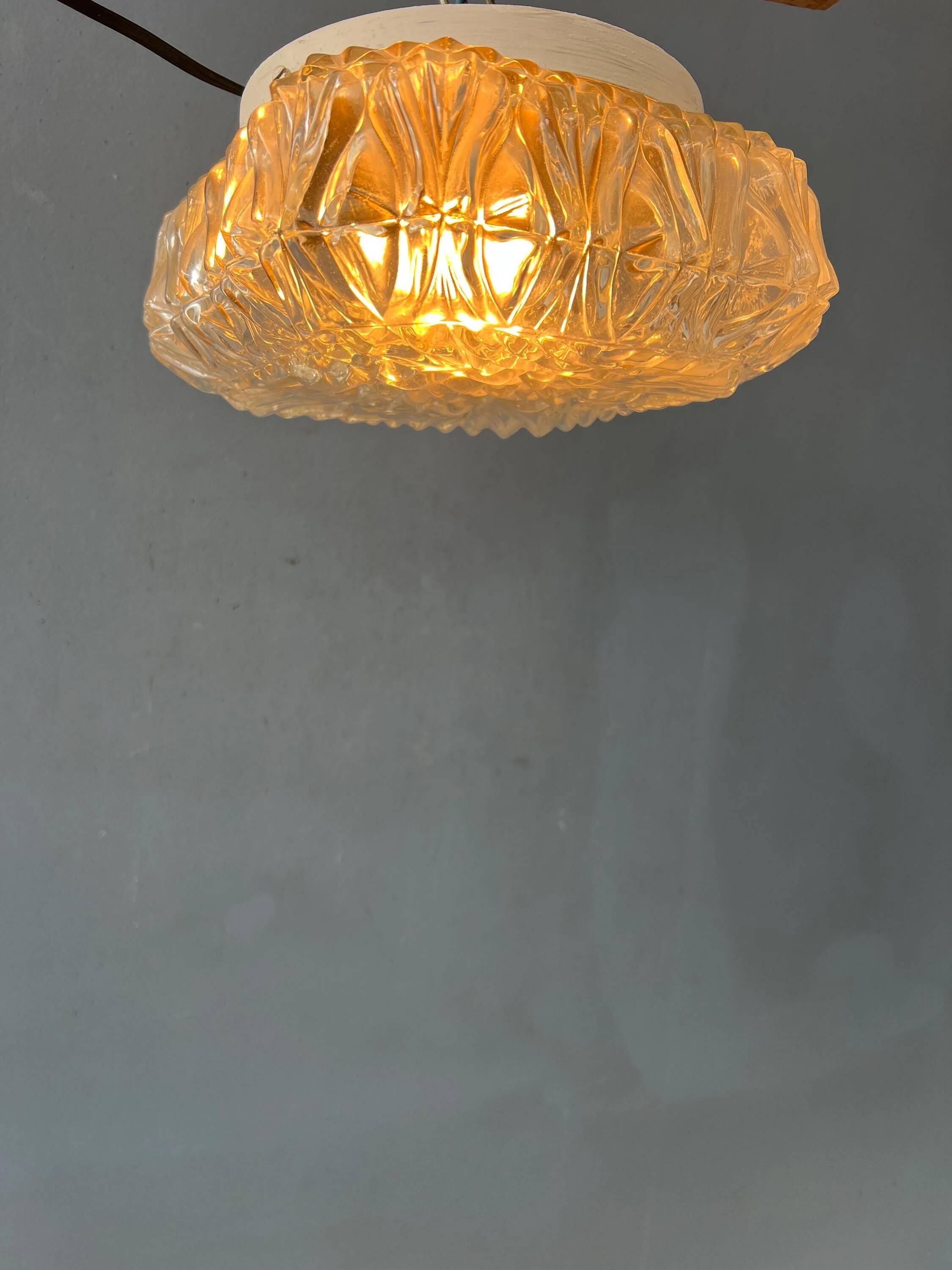 Plafonnier vintage en verre, années 30