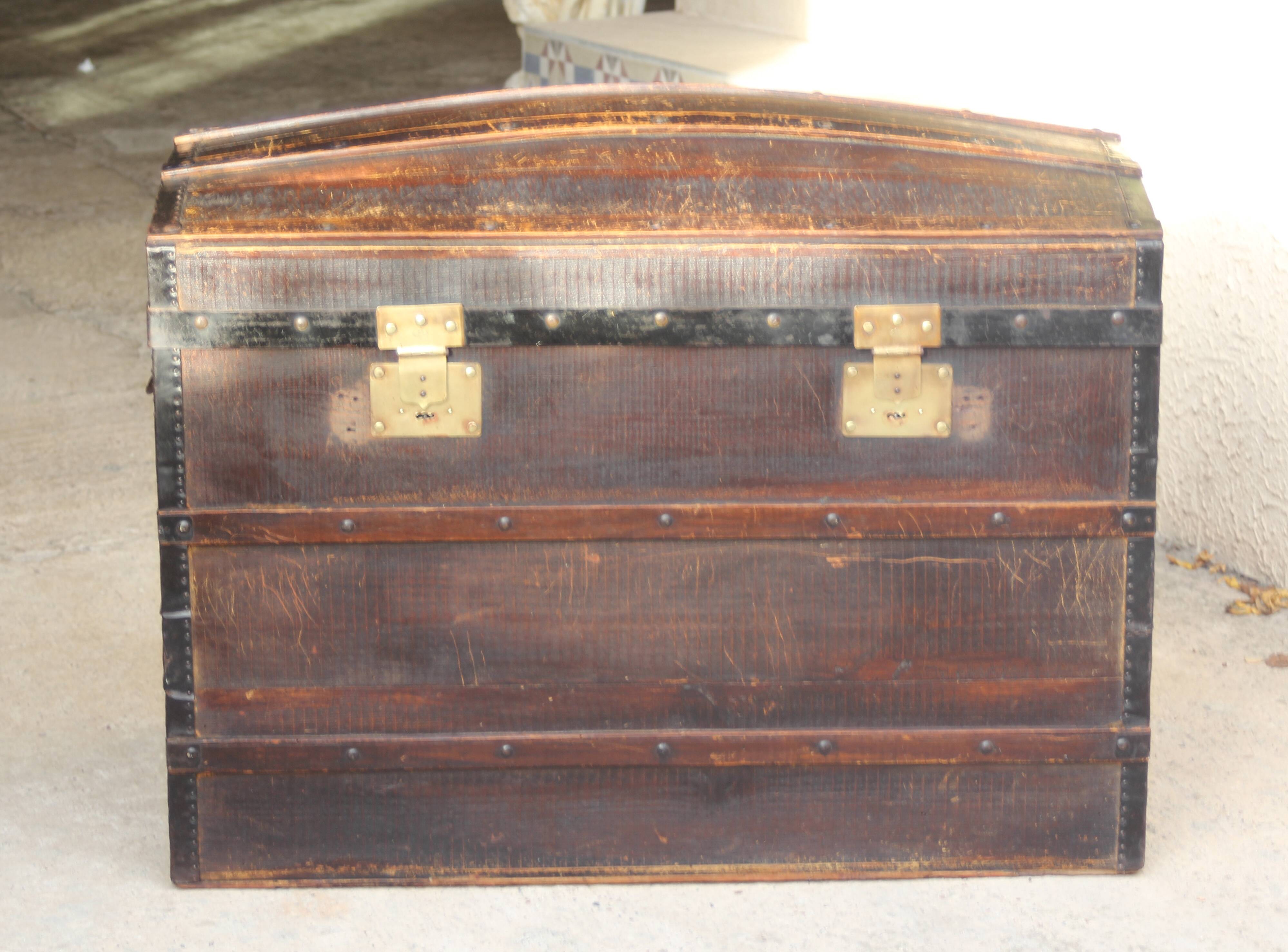 Large antique curved trunk