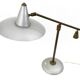 Vintage Brass and Silver Varnished Metal Desk Lamp, Italy