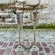 Column for bucket holder in silver-plated metal European craftsmanship