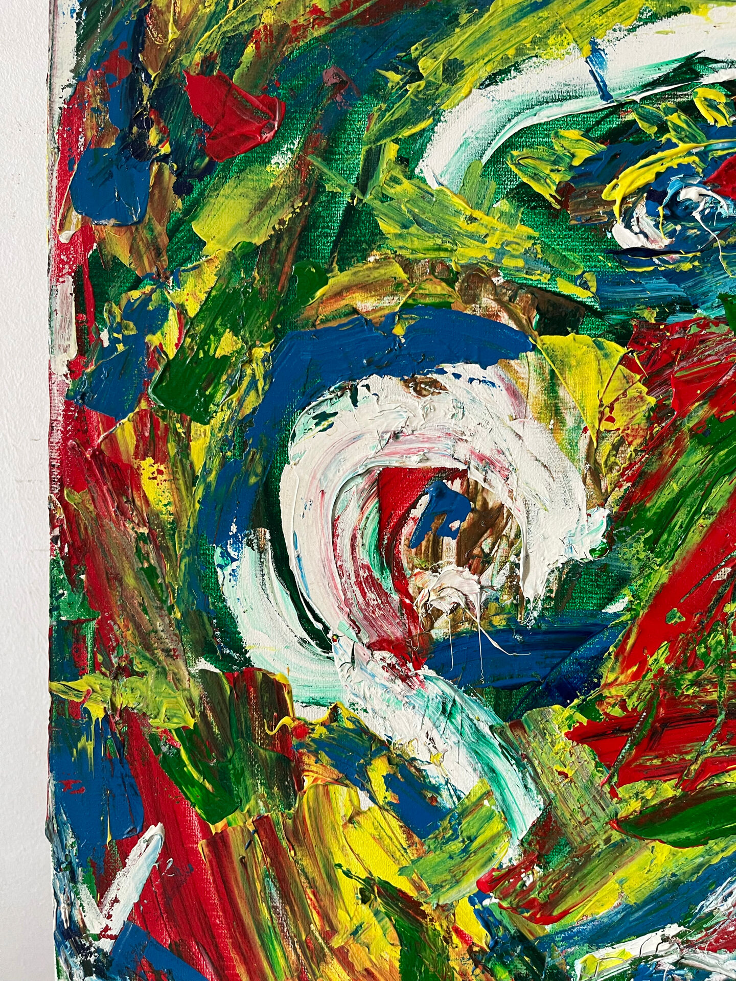 Jazzman playing the double bass, abstract, signed