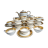 Coffee service 12 cups in white and gold porcelain