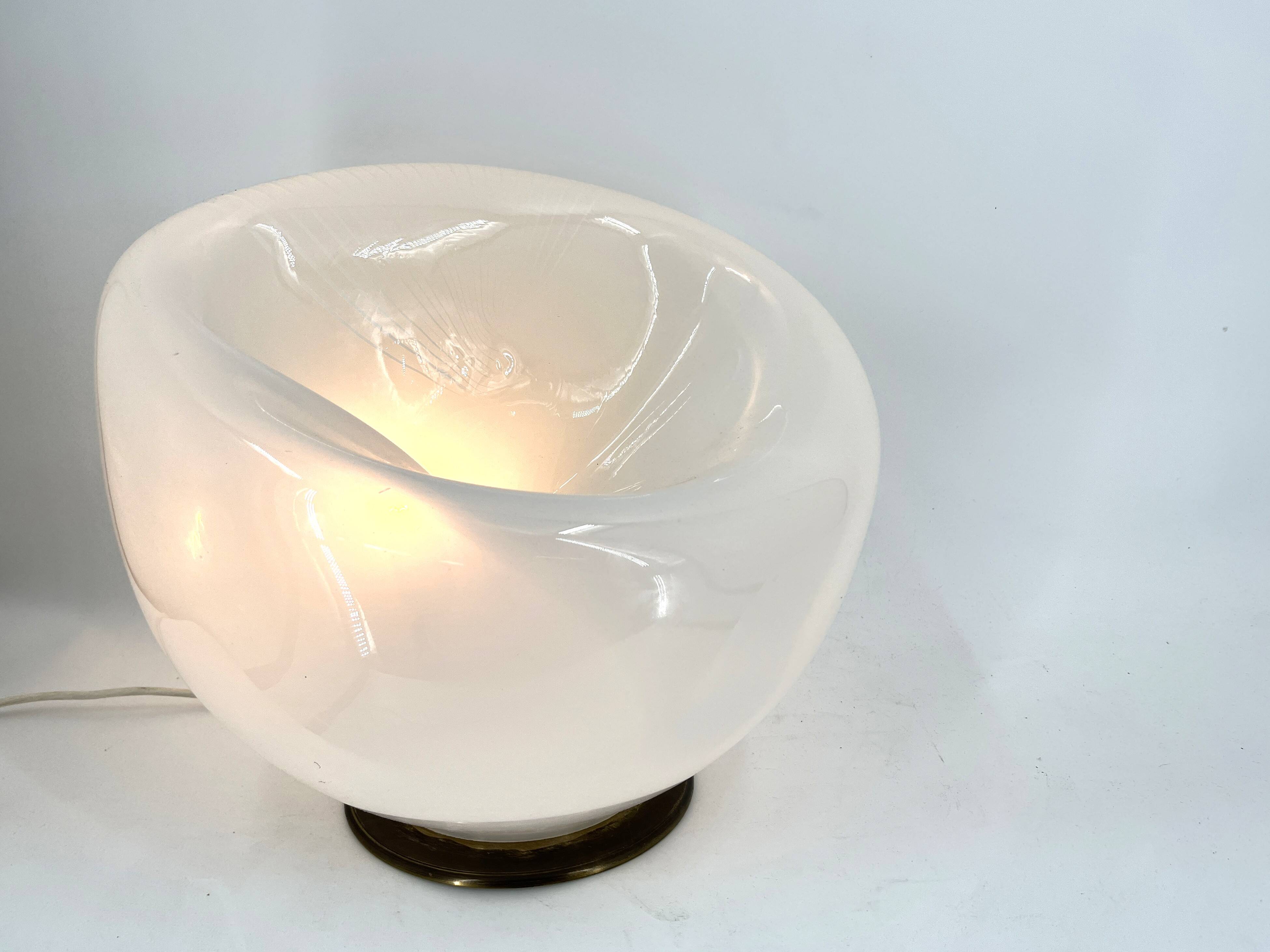 Large vintage murano glass table lamp, 1970s