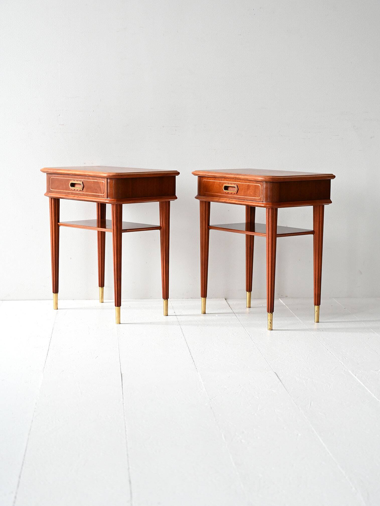 Pair of 1940s Scandinavian Mahogany Nightstands