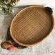 Bird woven bamboo tray