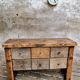 Antique workbench, chest of drawers, side table, bathroom furniture, 19th century