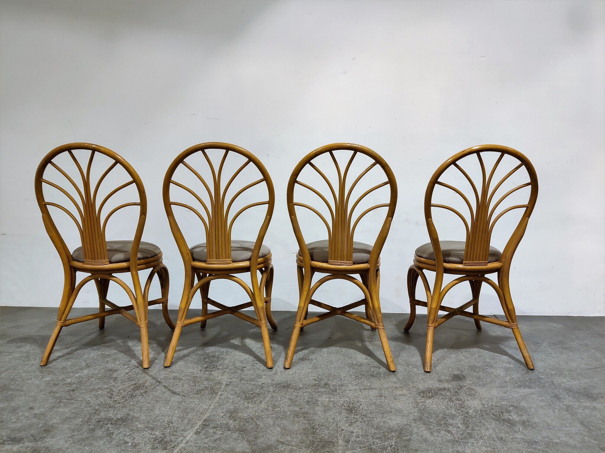 Vintage bamboo dining chairs, 1960s