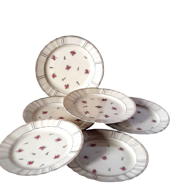 Assiettes à dessert en porcelaine de Limoges vintage Bernardaud