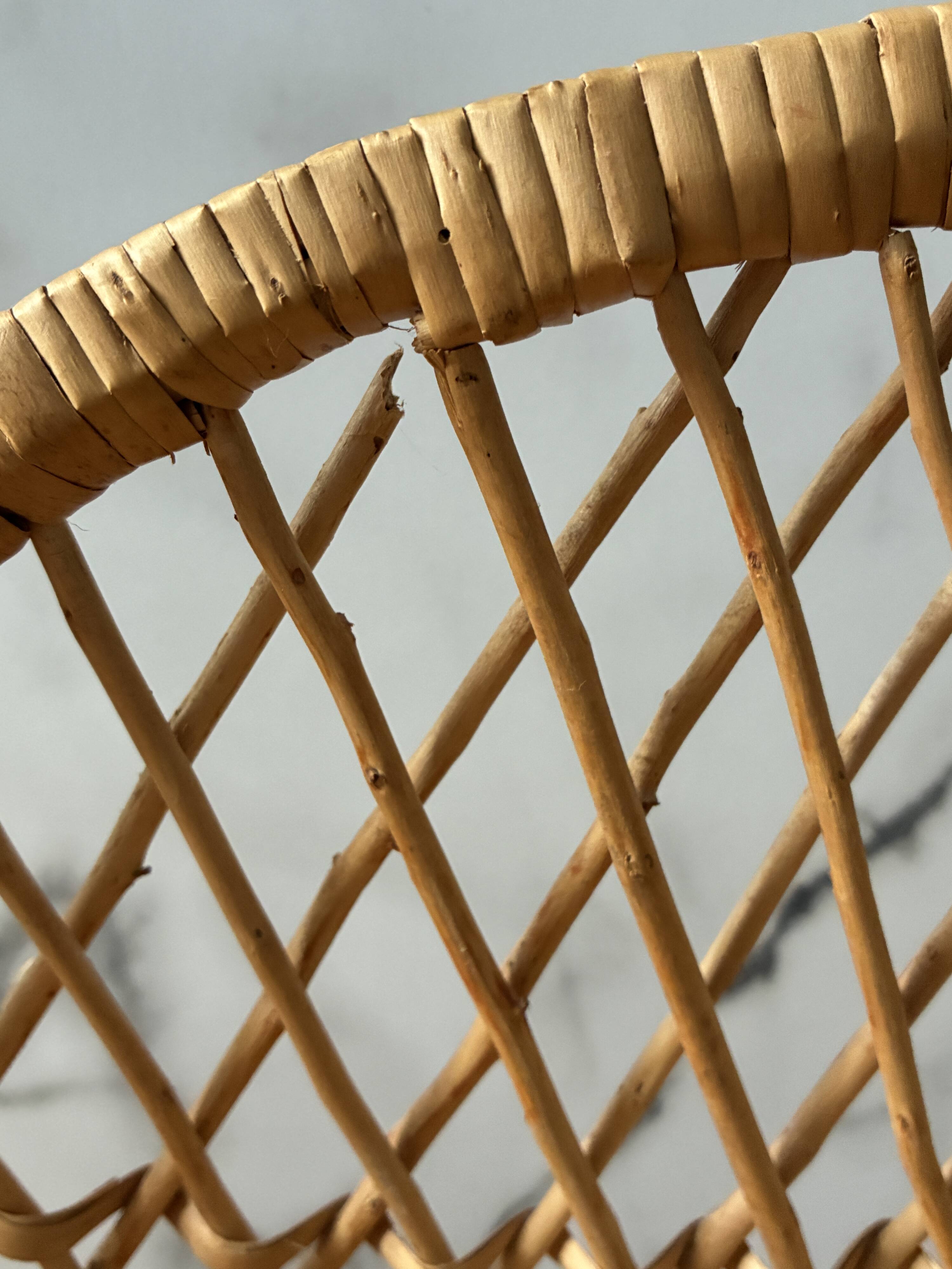 Small rattan and wicker shelf