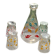 Carafe and 4 glasses with design and vintage patterns 1950/60