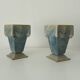 Pair of old art deco vases in enameled cast iron