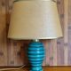 Vintage 50s bedside lamp in green ceramic