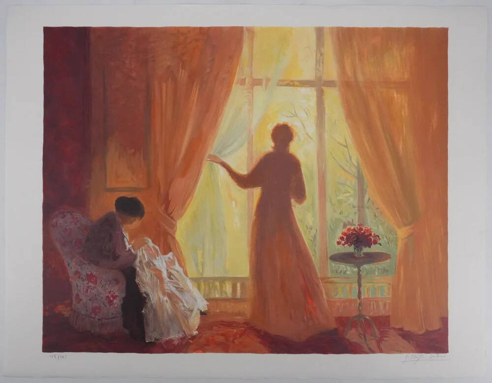 Yvonne CHEFFER DELOUIS: Orange Interior, original signed lithograph