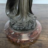 Pair of Art Nouveau oil lamps in cast iron