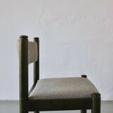 4 green carved wooden chairs | Scandinavia | 1960s