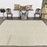 8x10 Cream & Beige Handmade Wool Vintage Rug, 248x301Cm