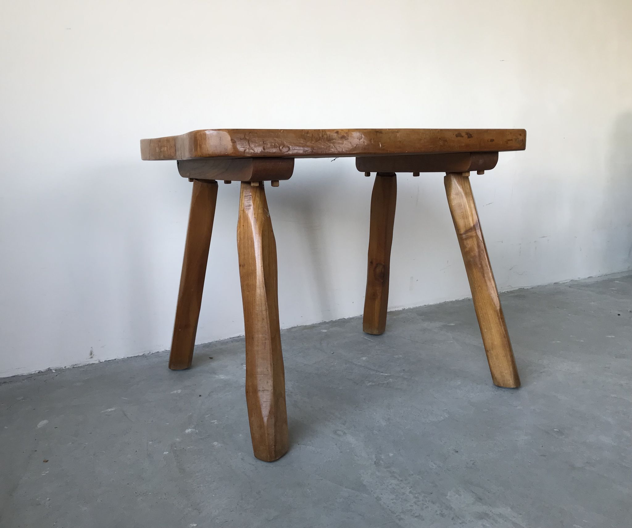 Brutalist coffee table in solid wood