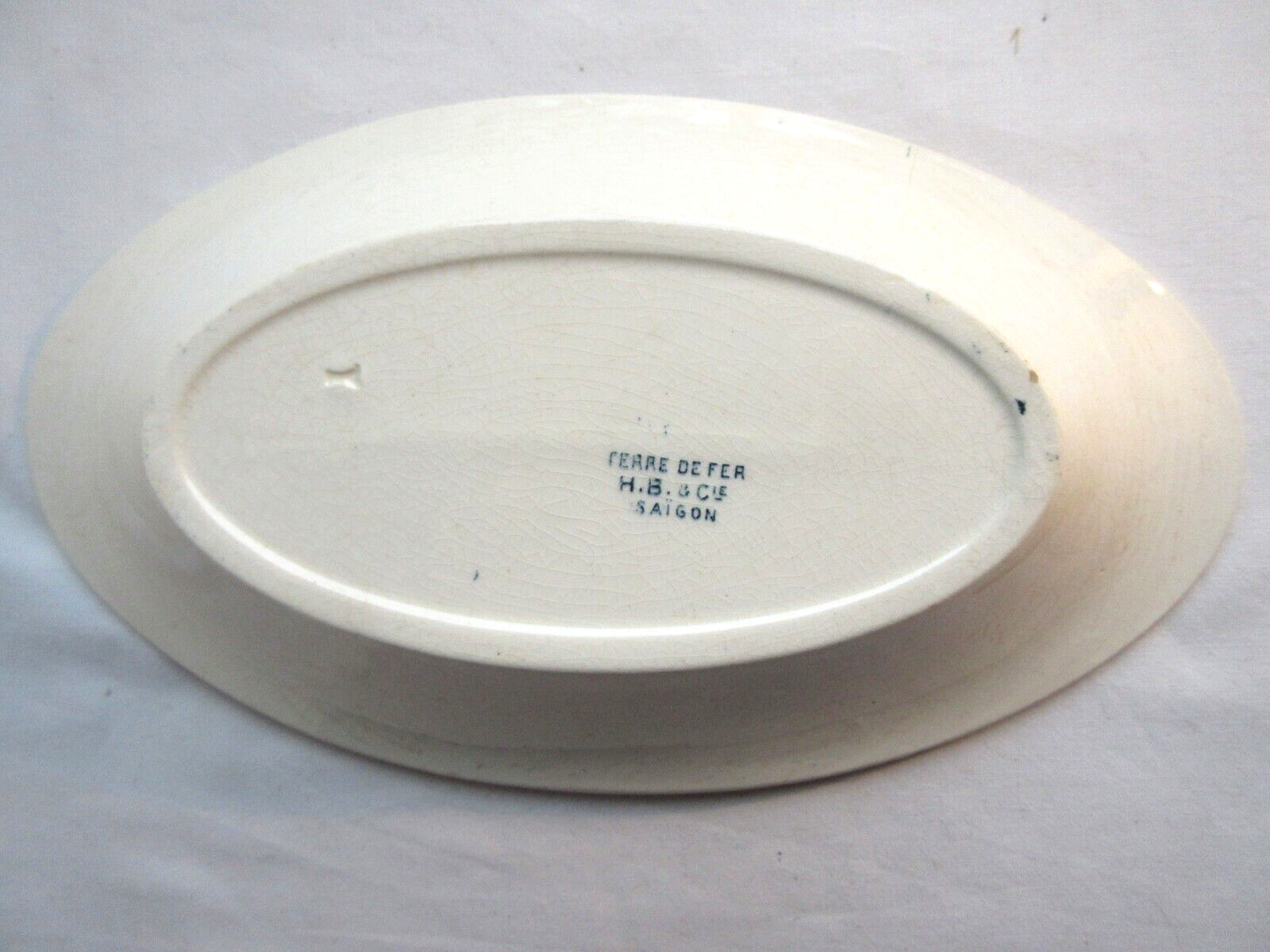 3 raviers or butter dish, iron earth gray-blue saïgon, Choisy le roi hb & cie