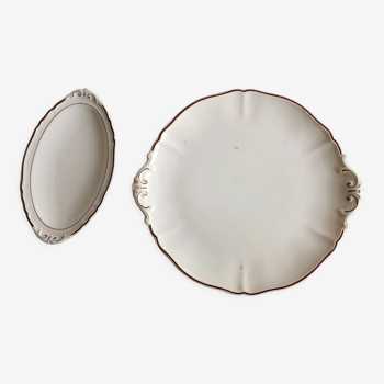 Ivory dish and ravier Villeroy & Boch