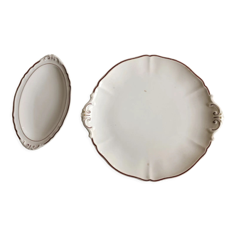 Ivory dish and ravier Villeroy & Boch