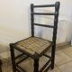Set of 4 vintage chairs in the style of Charles Dudouyt, made of turned wood and upholstered.