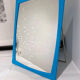 Blue plastic barber mirror made in France vintage