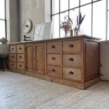 XXL solid oak counter sideboard