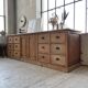 XXL solid oak counter sideboard