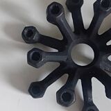 Scandinavian black cast iron candle holder, Danish Jens Quistgaard 1960