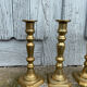 4 Victorian brass candlesticks