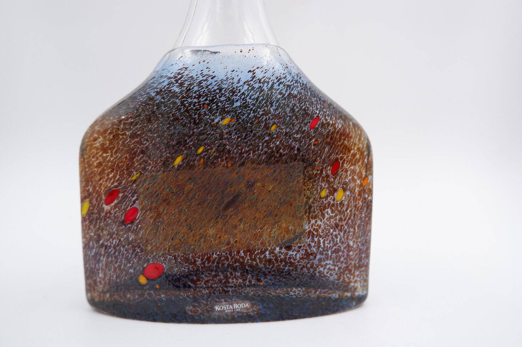 Very large Swedish satellite glass vase by Bertil Vallien for Kosta Boda - 1980s