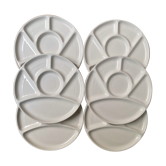 Set of 6 earthenware fondue plates