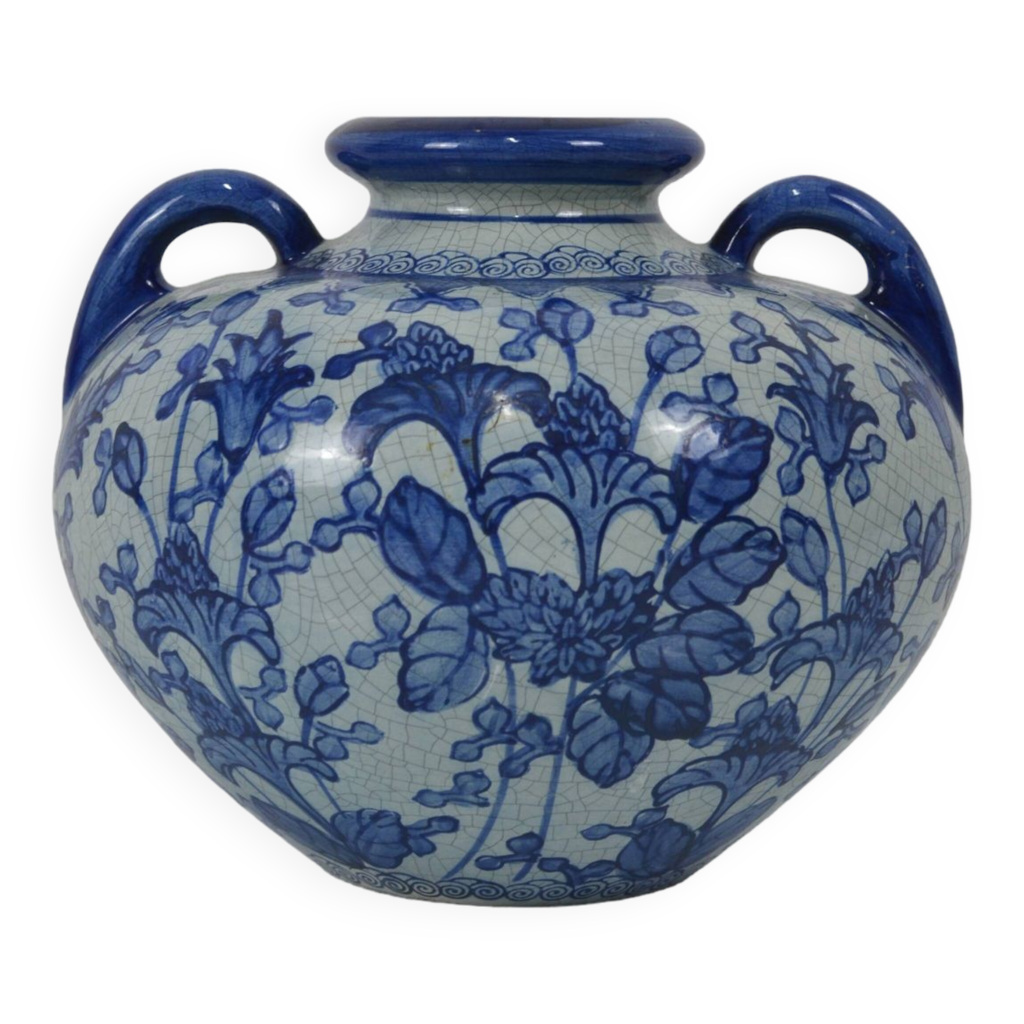 Accrochage de vase, calebasse en porcelaine bleu (2,10 x 5,60 cm)
