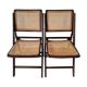 Paire de chaises pliantes cannées années 60