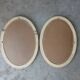 Miroir ovale vintage en bois patiné
