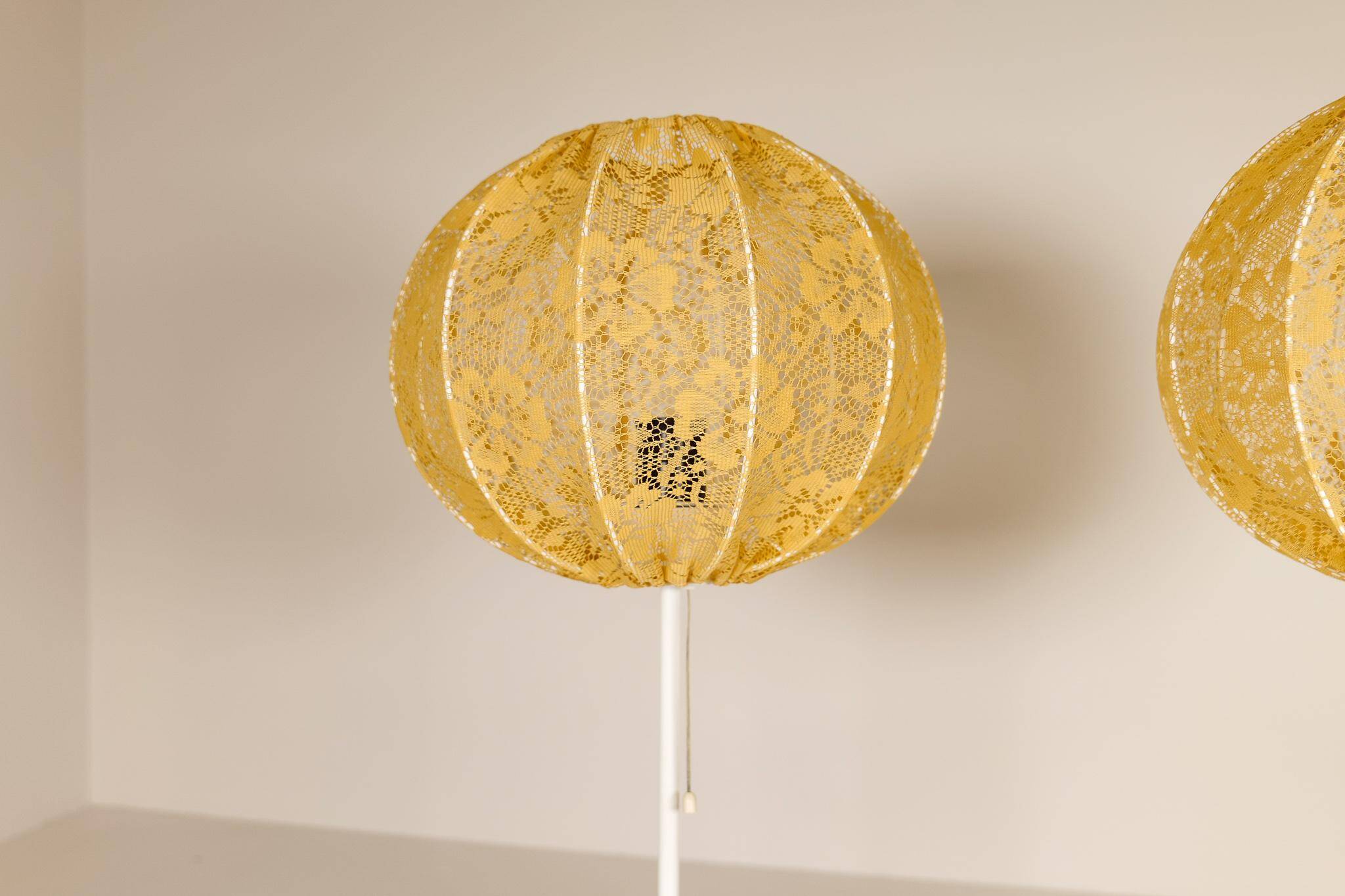 Pair of Bergboms B-024 mid-century modern table lamps, 1960s, Sweden.