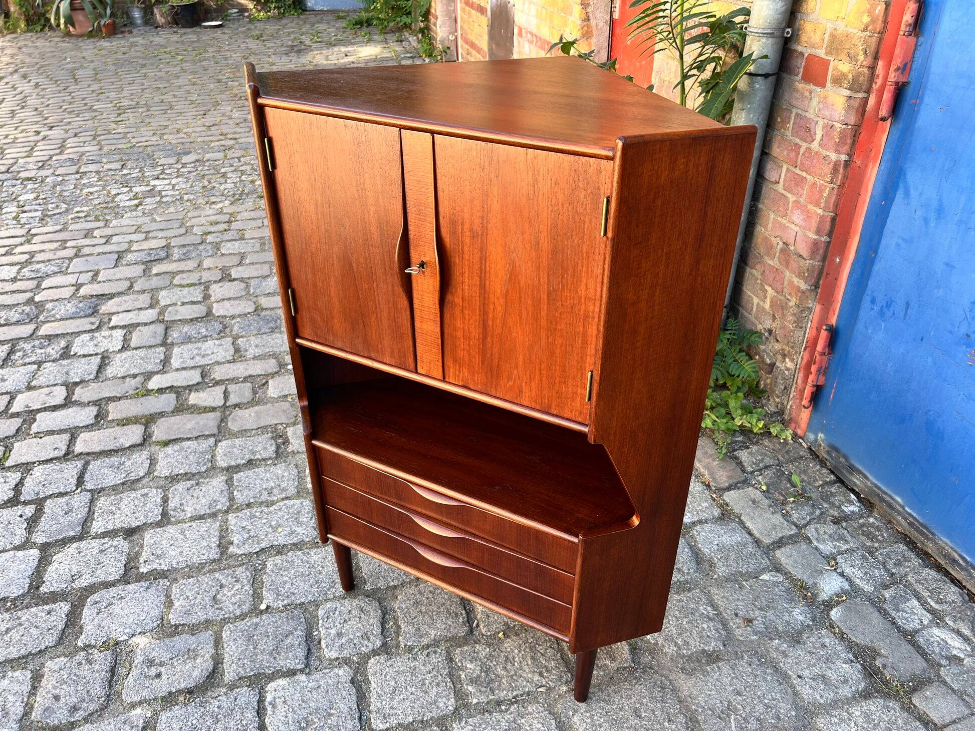 Teak Corner Cabinet by Omann Jun